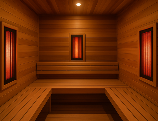 Interior view of an infrared sauna highlighting wellness and relaxation benefits