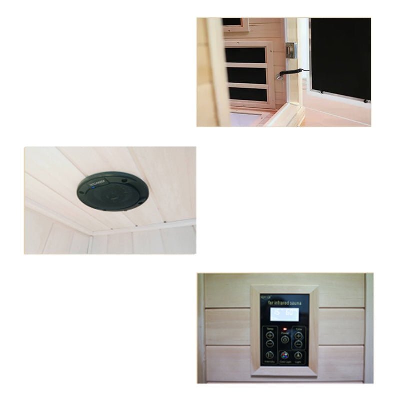 Premium Hemlock Wood Two Person FAR Infrared Sauna Room W/ Glass Door, 1750W (96081525)