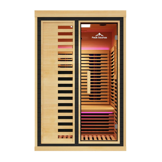 Peak Saunas Everest 2-Person Full Spectrum Infrared Sauna with XL Medical-Grade Red Light Therapy & Smart WiFi App Control
