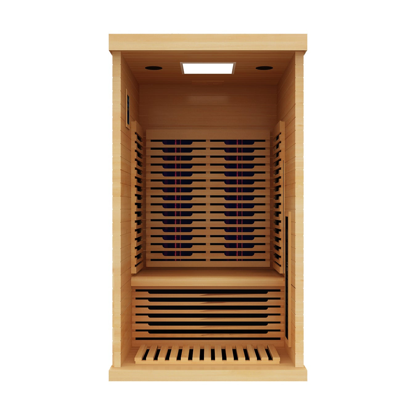 Peak Saunas Shasta 1-Person Full Spectrum Infrared Sauna with XL Medical-Grade Red Light Therapy & Smart WiFi App Control