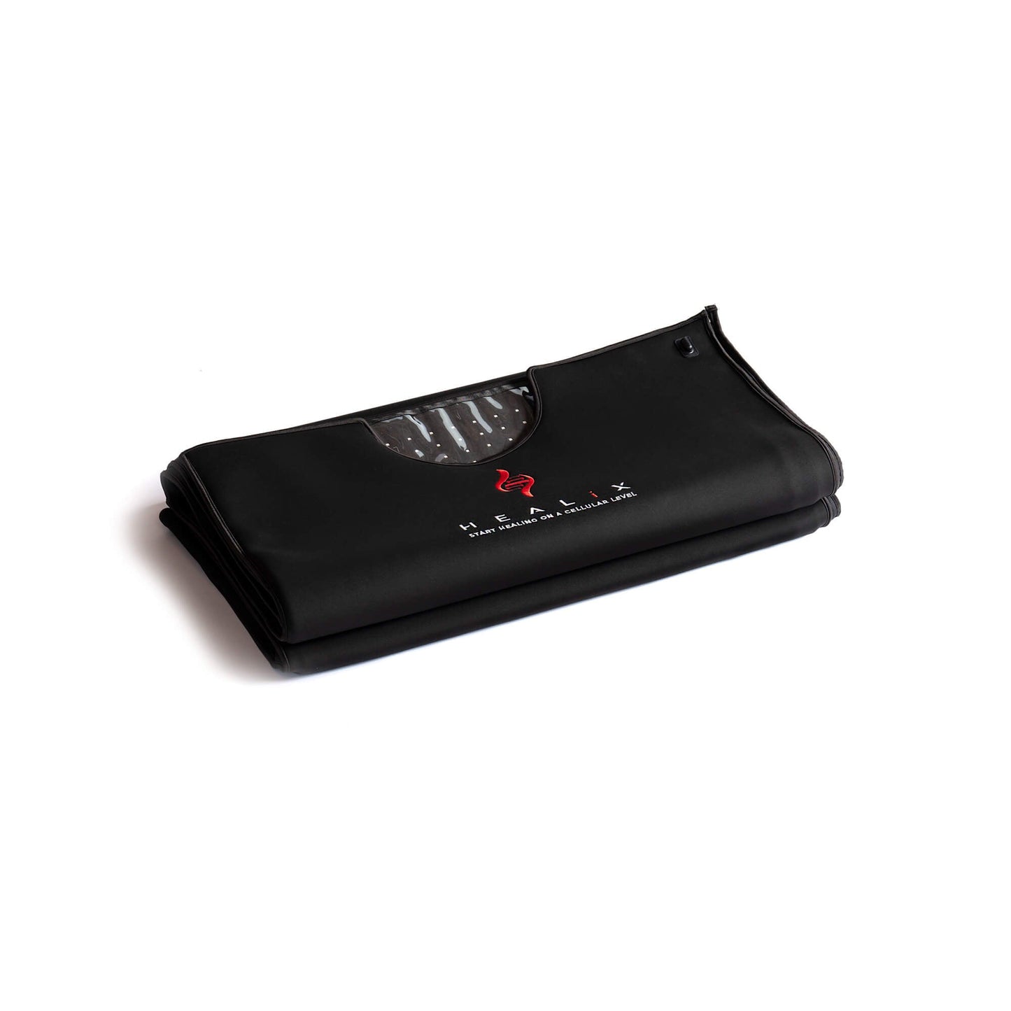 Black wallet with a brand logo on a white background