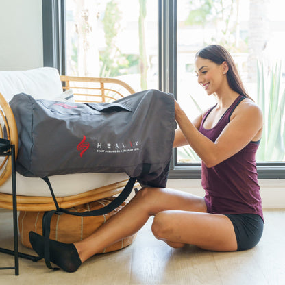 Wellness travel bag designed for infrared sauna blankets