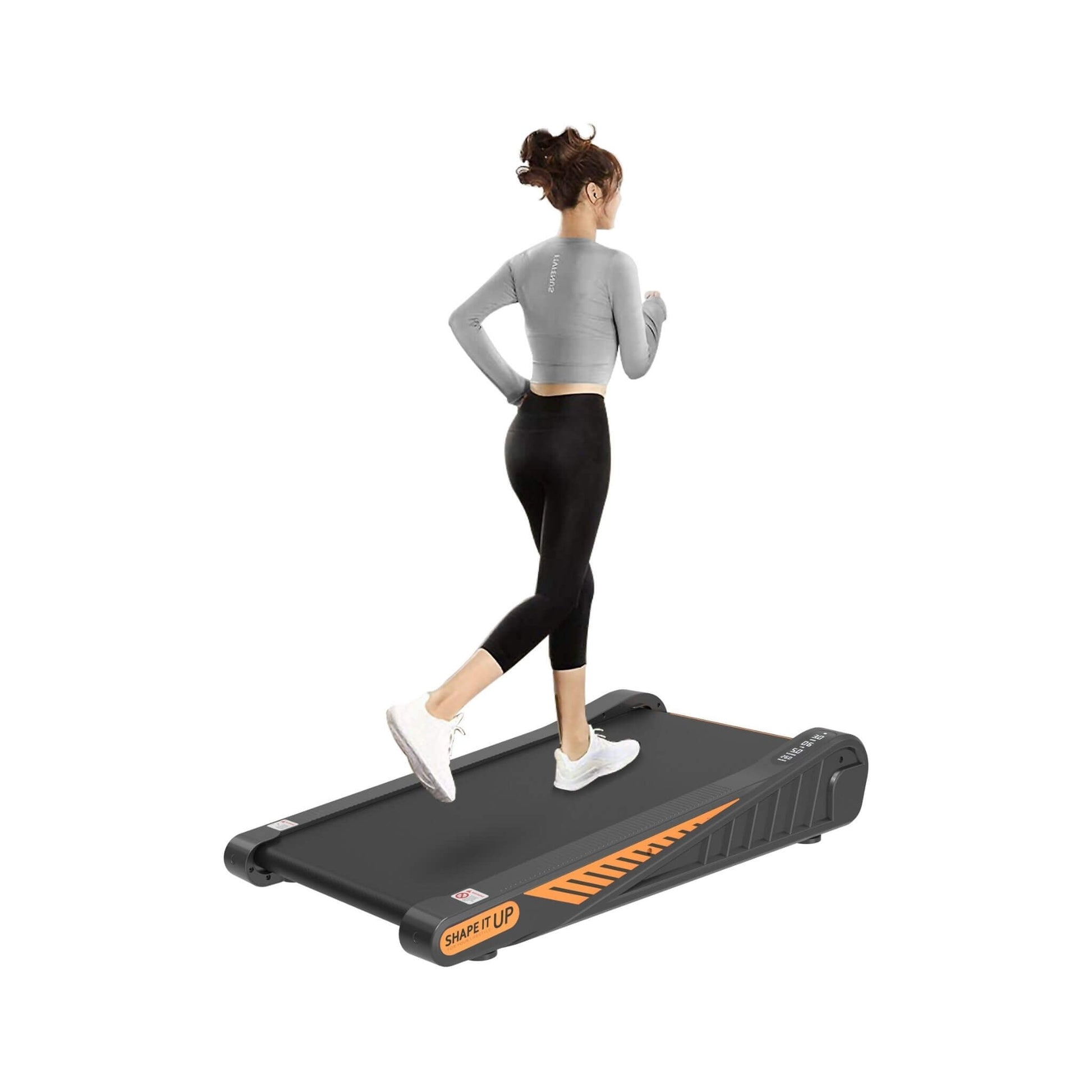Compact under desk treadmill with slim space saving design