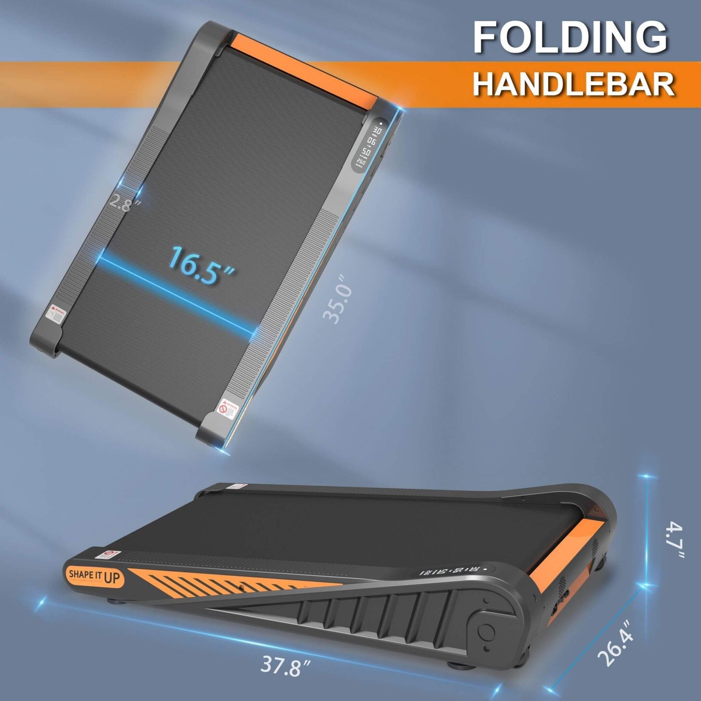 Shock absorbing walking pad belt for low impact movement