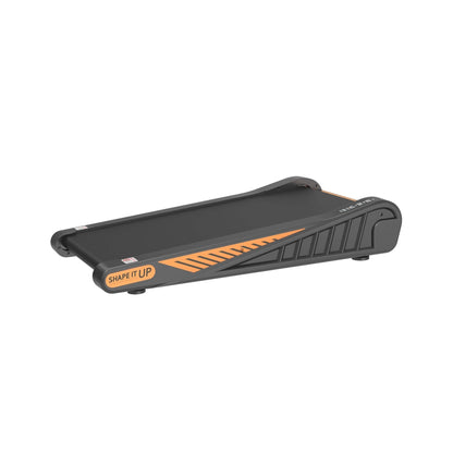 Black and orange rolling platform with 'Shape It Up' branding on a white background walk pad