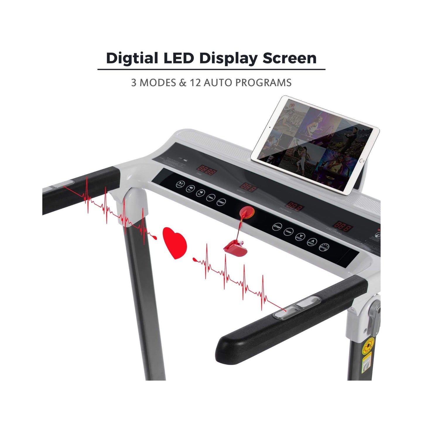 Walking pad control panel for adjusting speed and settings