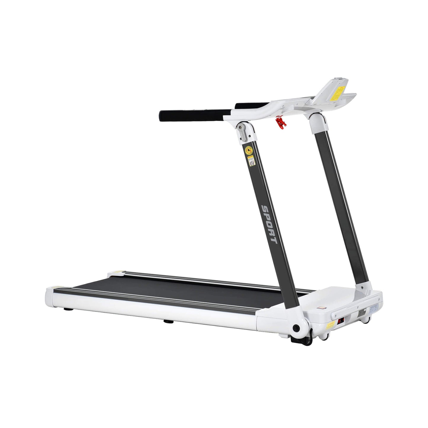 Foldable treadmill on a white background