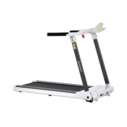 Foldable treadmill on a white background