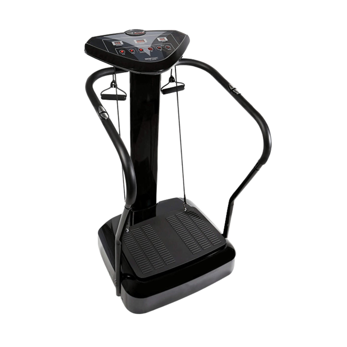 Black vibration plate machine on a white background