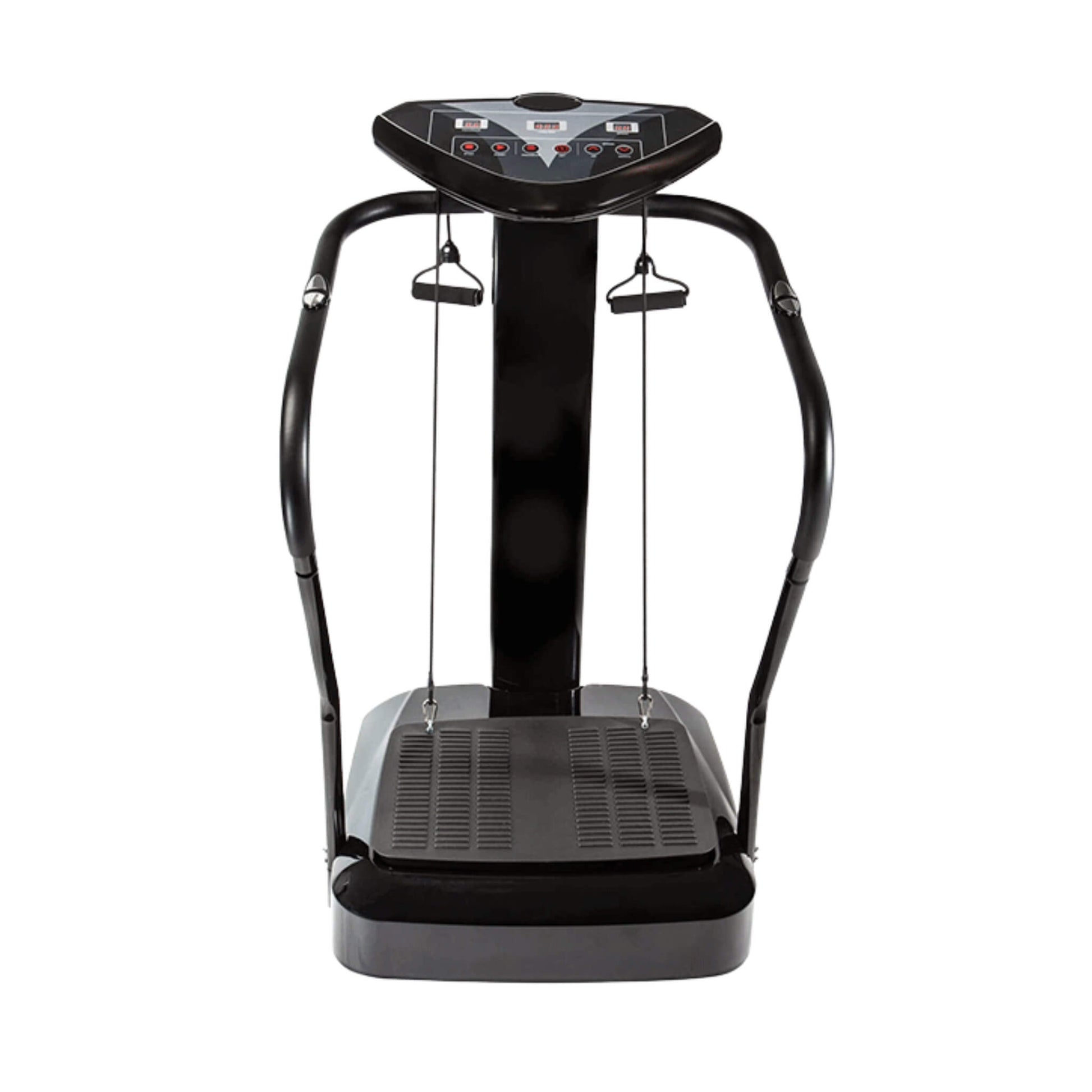 Black vibration plate machine on a white background