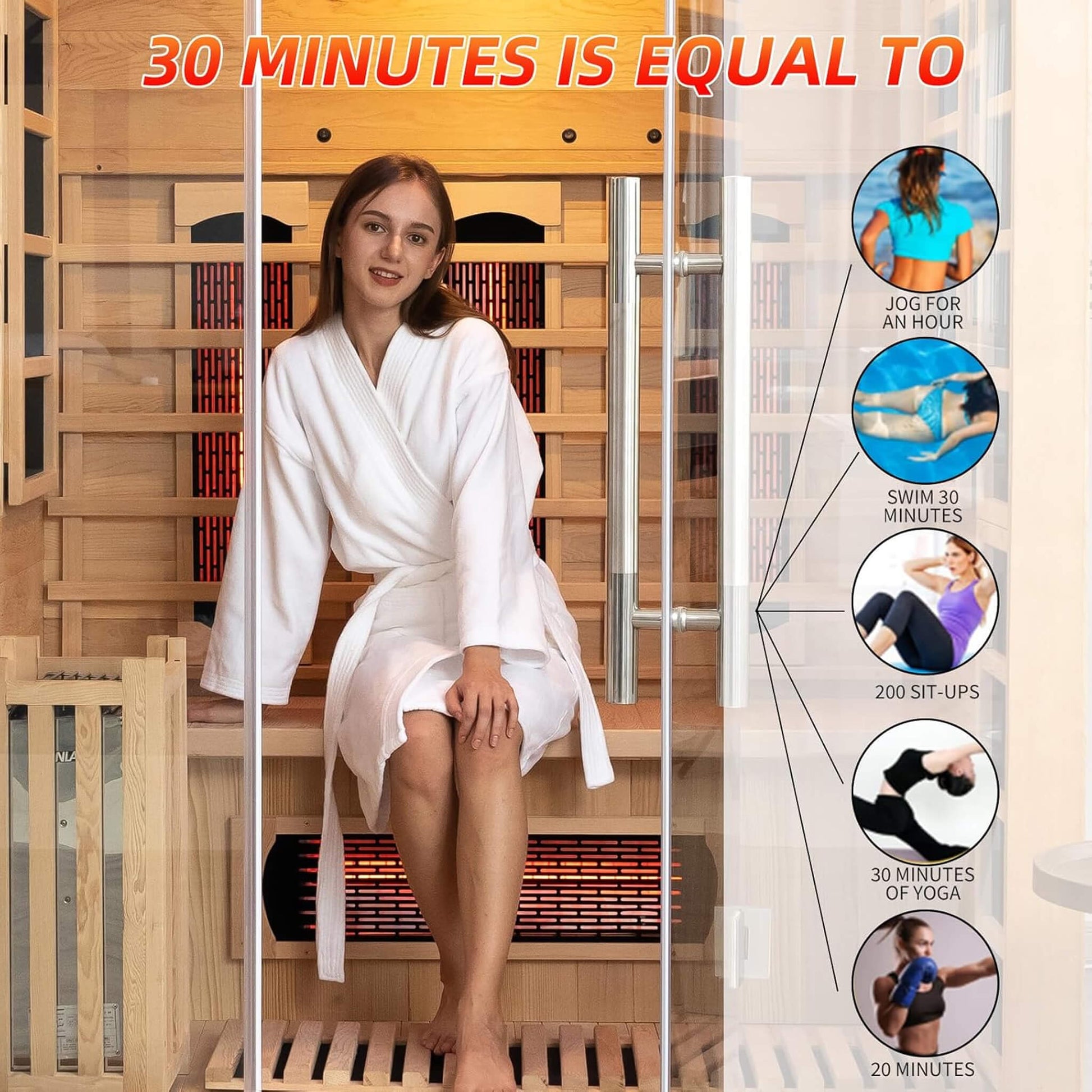Home sauna with oxygen bar and adjustable ventilation