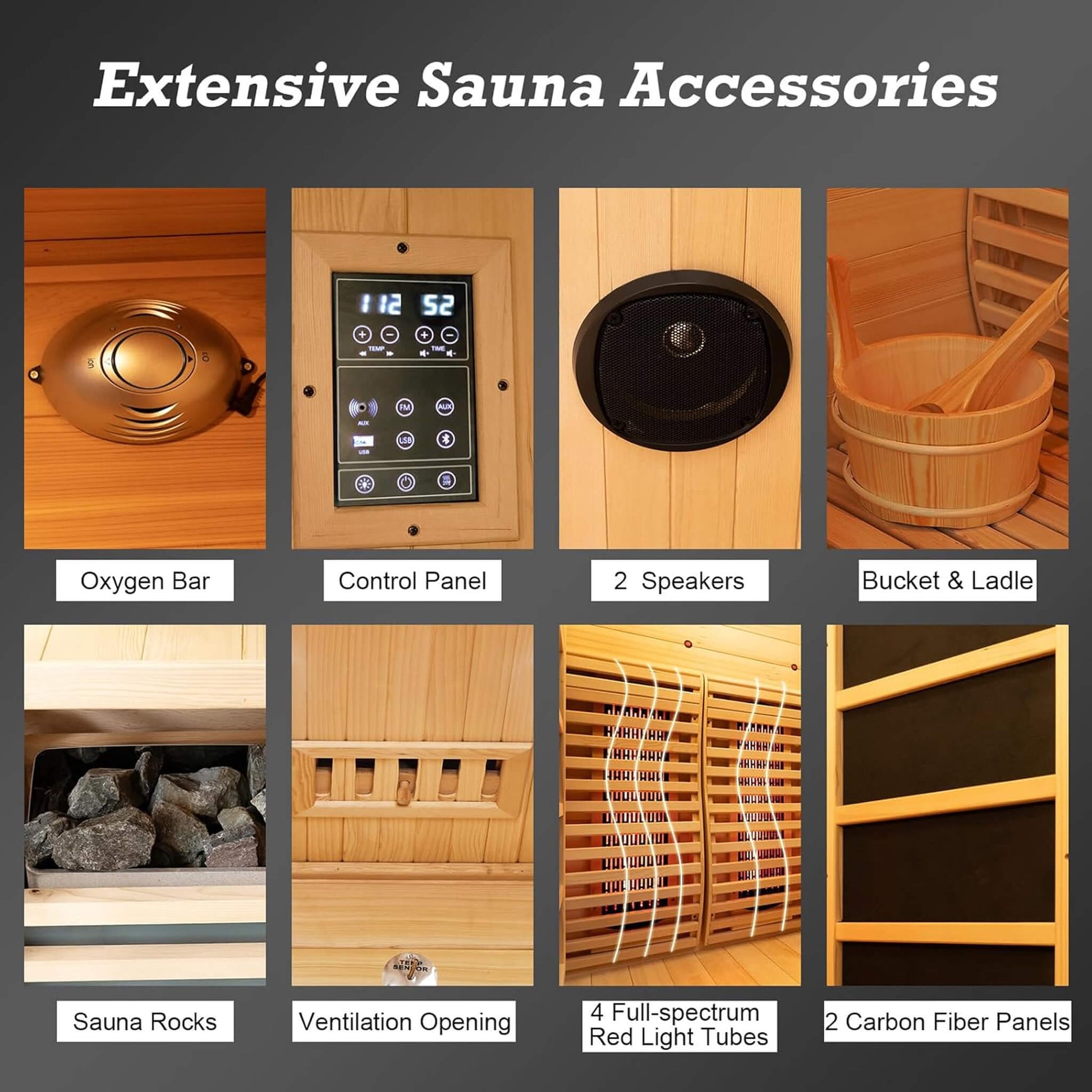 Home hybrid sauna with smart digital controls
