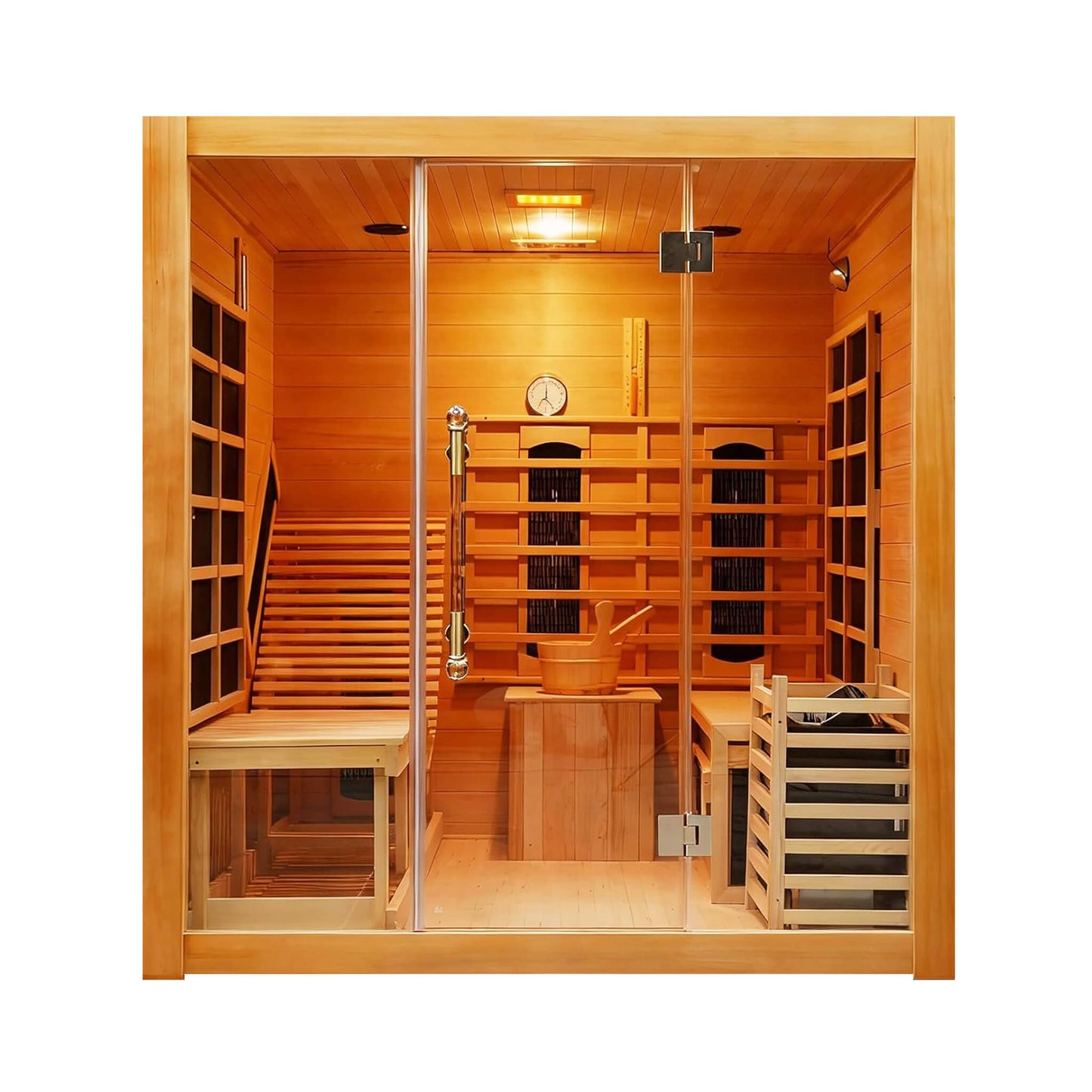 Rövia Oasis 3-Person Indoor Hybrid Sauna (Infrared + Steam, 6kW)