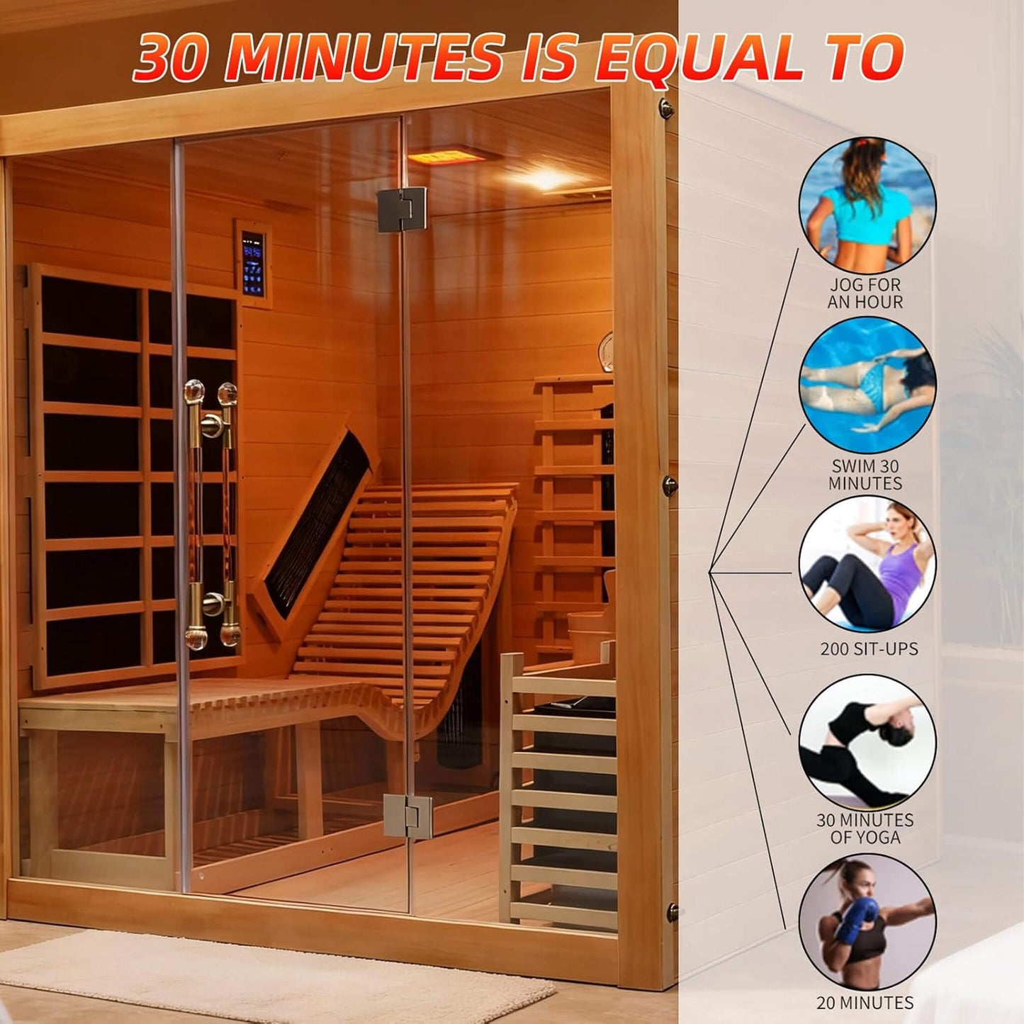 Rövia Oasis 3-Person Indoor Hybrid Sauna (Infrared + Steam, 6kW)