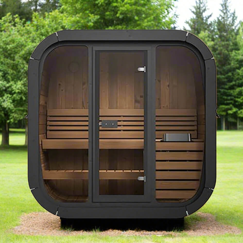 SaunaLife Model CL4G 3-Person Cube-Series Luxury Wooden Outdoor Home Sauna Kit [SL-MODELCL4G] (SAK92610)