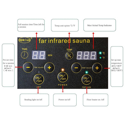 Single-Person Indoor Low EMF FAR Infrared Heat Hemlock Wood Personal Home Spa Sauna, 1200W (SAK27463)