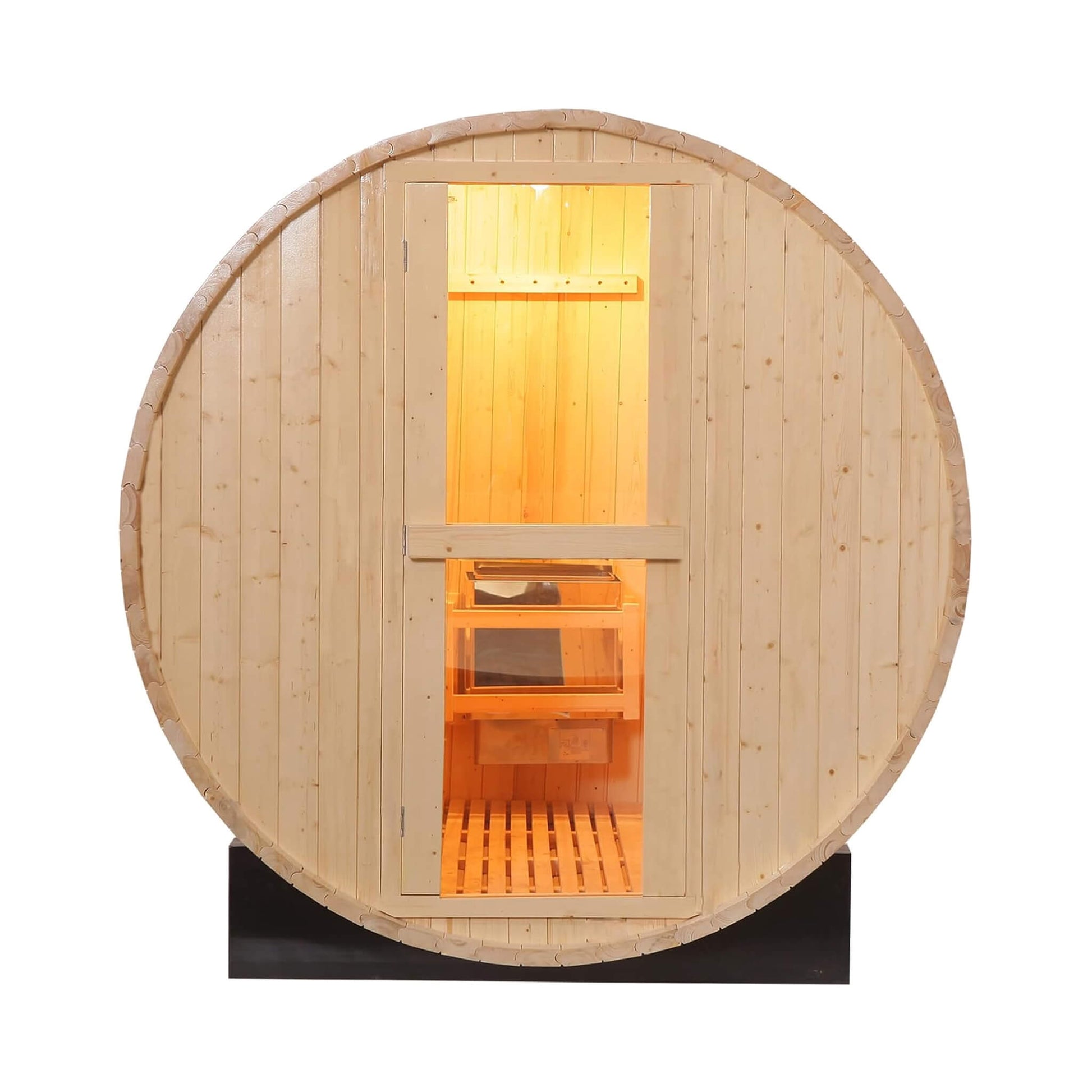 Outdoor pinewood barrel sauna kit with 4.5KW heater