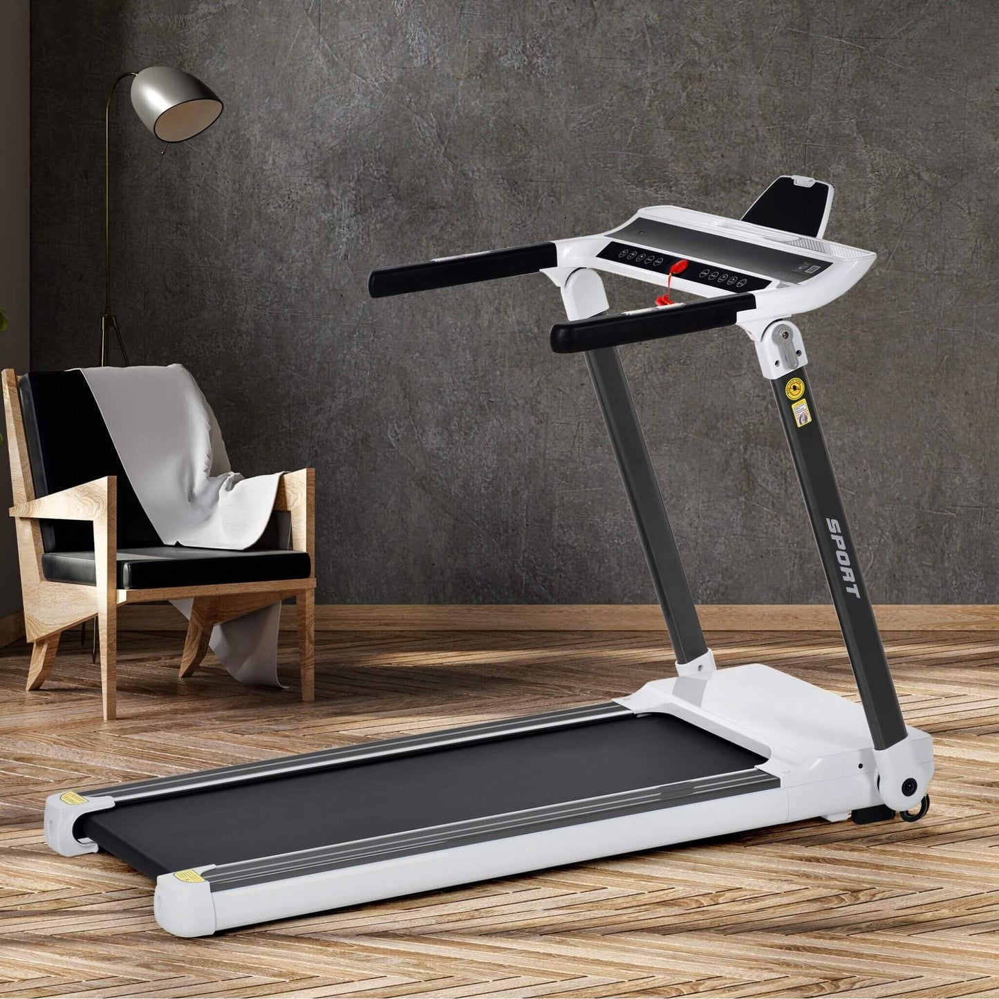 Walking pad placed in modern home environment