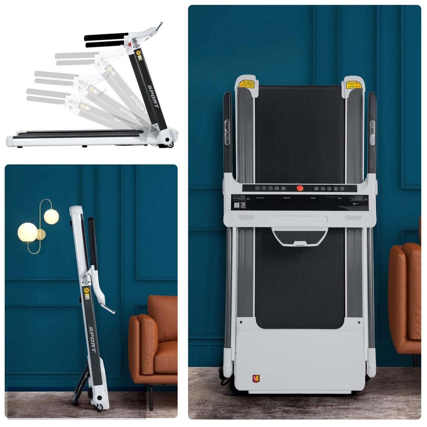Compact treadmill designed for small space home use