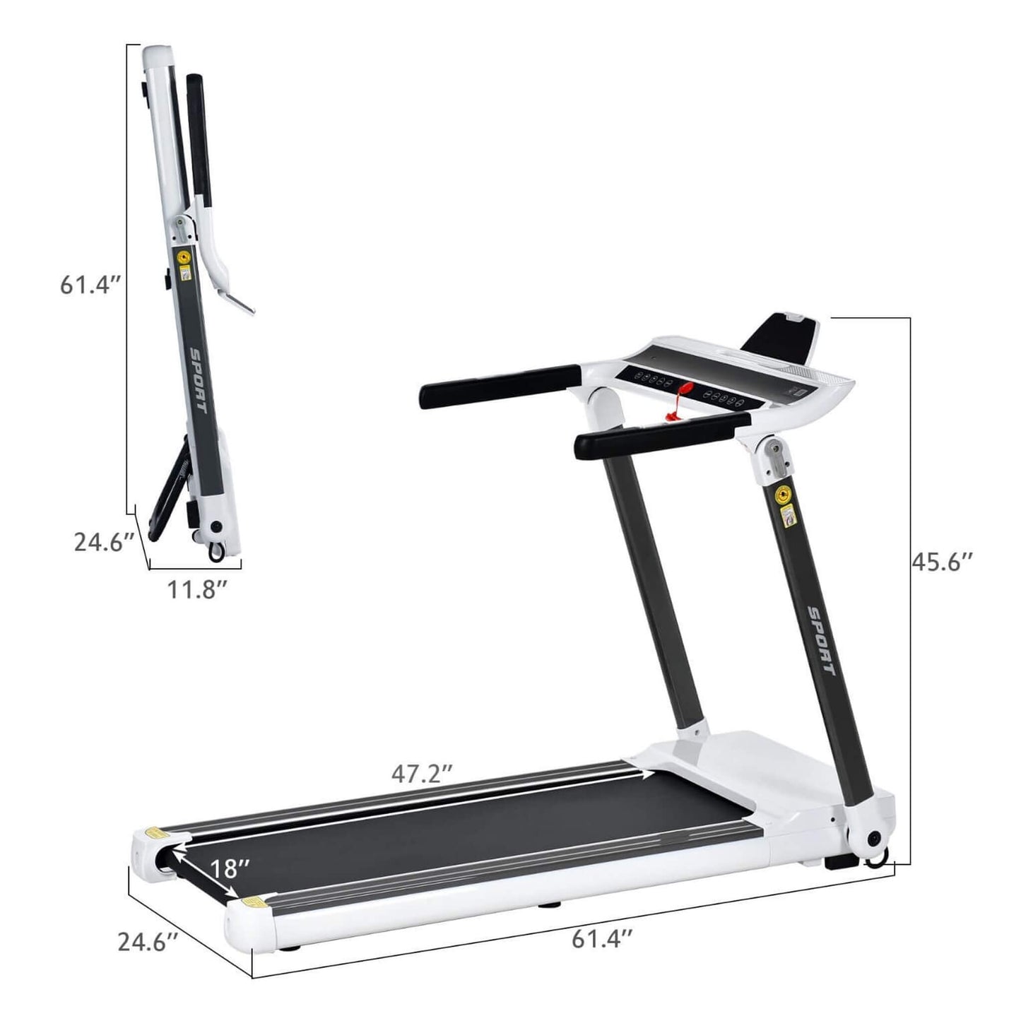 Slim walking pad design for compact storage