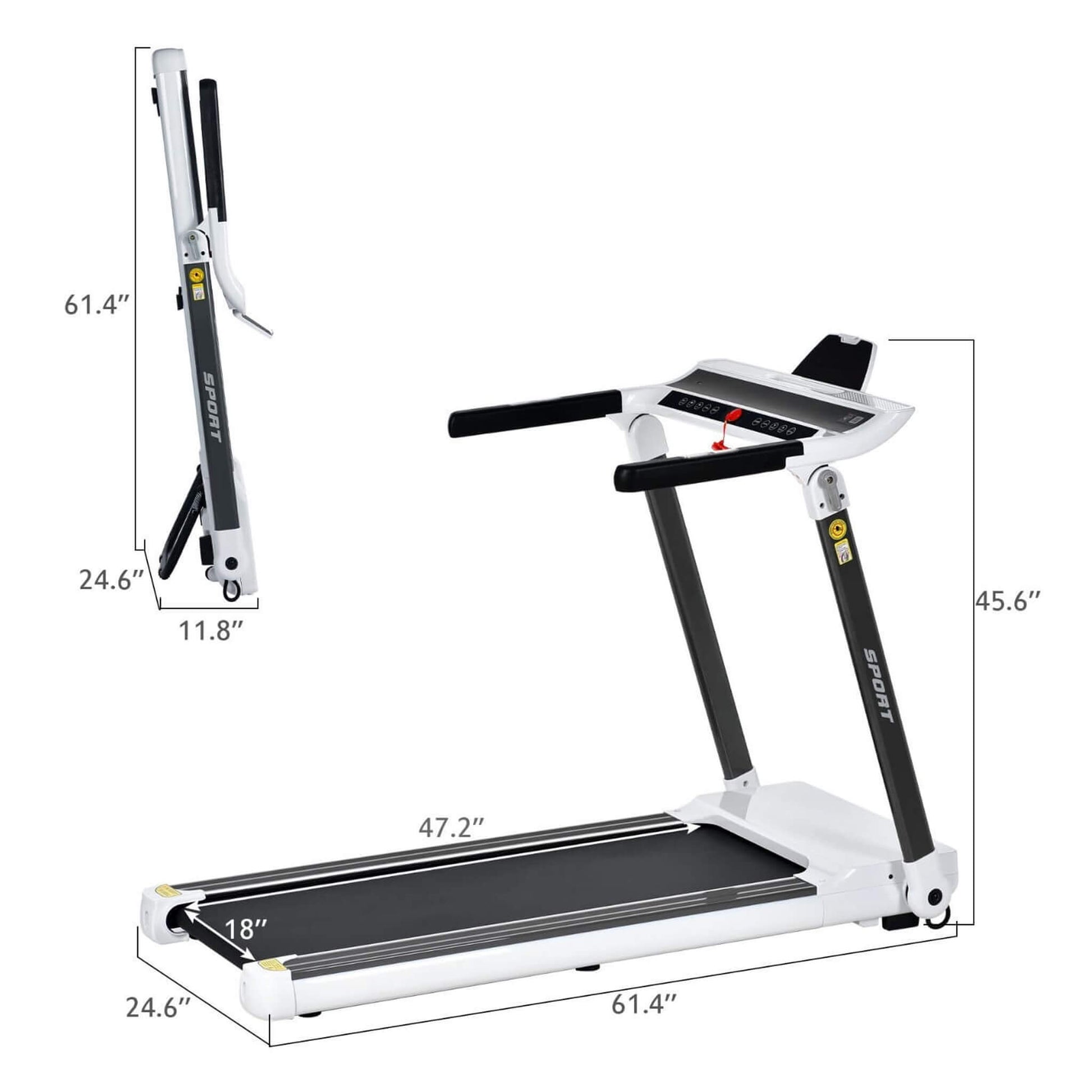 Slim walking pad design for compact storage